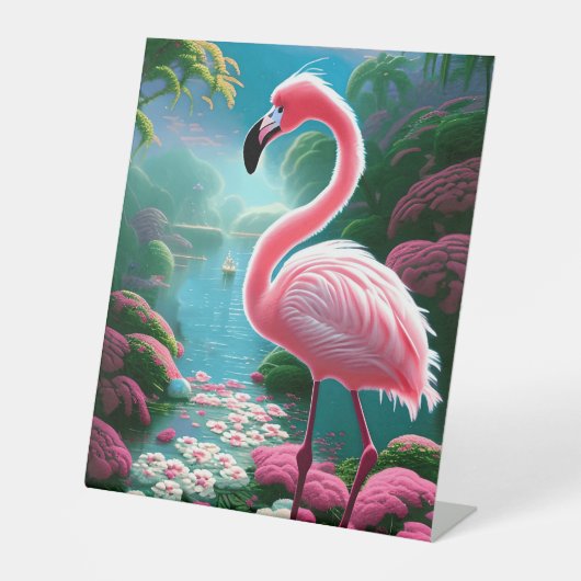 熱帯エレガントフラミンゴ–70852 台座サイン (正面)