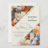 熱帯エレガントフローラフラワー2フォト結婚ズ 招待状 (正面)