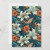 熱帯エレガントフローラフラワー2フォト結婚ズ 招待状 (裏面)