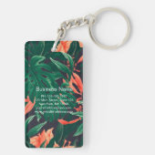 熱帯エレガントフローラモダン金ゴールド枠モノグラム キーホルダー (裏面)