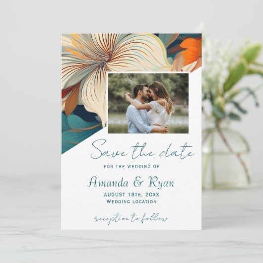 熱帯エレガントフローラ植物写真結婚ズ セーブザデート (スタンド正面)