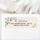 熱帯エレガントフローラ水の色結婚のアドレス ラベル (インサイチュ)