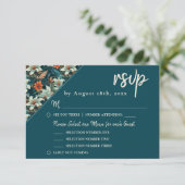 熱帯エレガントフローラ結婚の花 出欠カード (スタンド正面)
