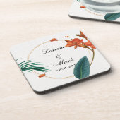 熱帯エレガントフローラ結婚ズ コースター (左側)