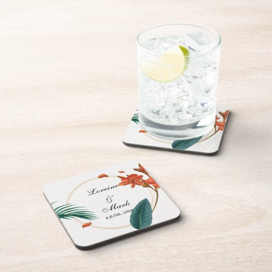 熱帯エレガントフローラ結婚ズ コースター (右側)