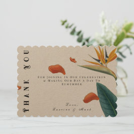 熱帯エレガントフローラ結婚ズ サンキューカード