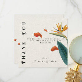 熱帯エレガントフローラ結婚ズ サンキューカード