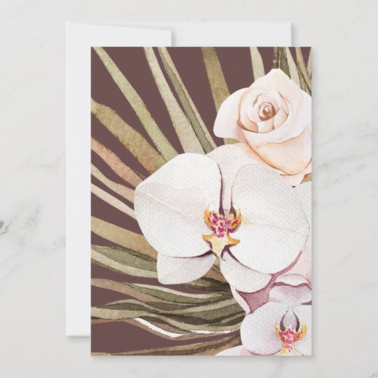 熱帯エレガントフローラ結婚式招待状 招待状 (裏面)