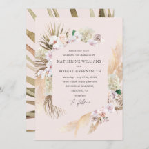 熱帯エレガントフローラ結婚式招待状