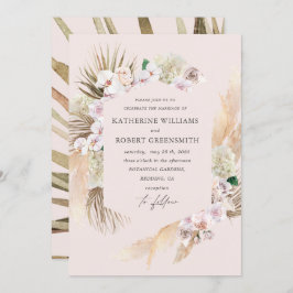 熱帯エレガントフローラ結婚式招待状 招待状