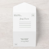 熱帯エレガントフローラ緑結婚の夏のアル オールインワン招待状 (外側)