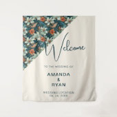 熱帯エレガントフローラ花結婚柄 タペストリー (正面)