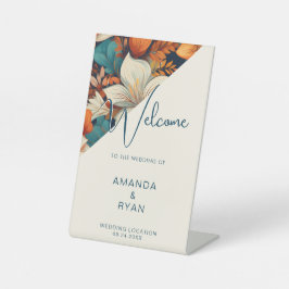 熱帯エレガントフローラ花結婚柄 台座サイン