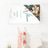 熱帯エレガントフローラ花結婚柄 横断幕 (インサイチュ)