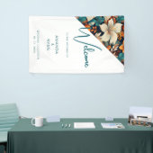 熱帯エレガントフローラ花結婚柄 横断幕 (トレードショー)