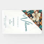 熱帯エレガントフローラ花結婚柄 横断幕 (横)