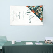 熱帯エレガントフローラ花結婚柄 横断幕 (トレードショー)