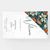 熱帯エレガントフローラ花結婚柄 横断幕 (横)