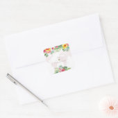 熱帯エレガントフローラ金ゴールドワールドマ結婚ップ スクエアシール (封筒)