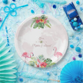 熱帯エレガントフローラ金ゴールドワールドマ結婚ップ ペーパープレート (パーティー)