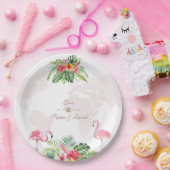 熱帯エレガントフローラ金ゴールドワールドマ結婚ップ ペーパープレート (パーティー)