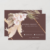 熱帯エレガントフローラRSVPカード 出欠カード (正面/裏面)