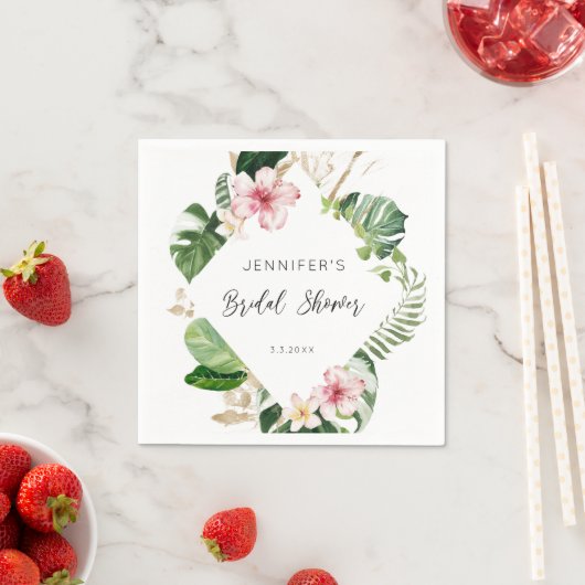 熱帯エレガントブライダルシャワーナプキン スタンダードカクテルナプキン (インサイチュ)