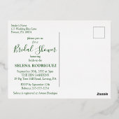 熱帯エレガントブライダルシャワー金ゴールド 箔招待状ポストカード (裏面)