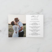 熱帯エレガントブルゴーニュ白結婚折り 招待状 (内部)