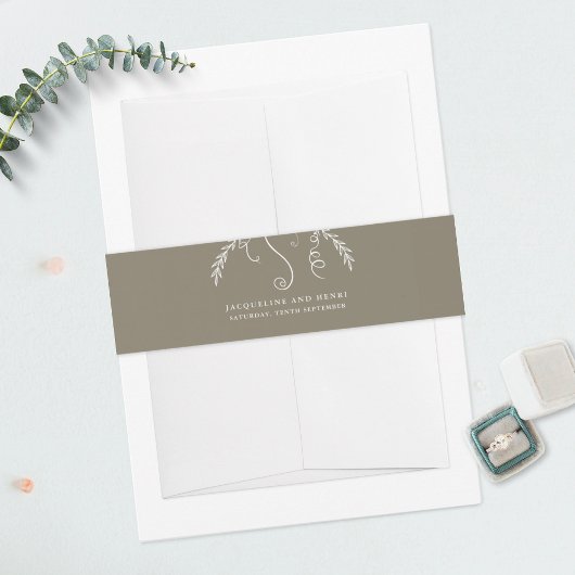 熱帯エレガントミニマル紅葉 招待状ベリーバンド