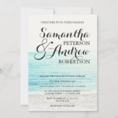 熱帯エレガントモダンビーチ写真結婚撮影法 招待状 (正面)