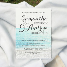 熱帯エレガントモダンビーチ写真結婚撮影法 招待状