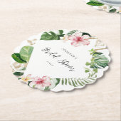 熱帯エレガントモンステラブライダルシャワー ペーパーコースター (アングル)