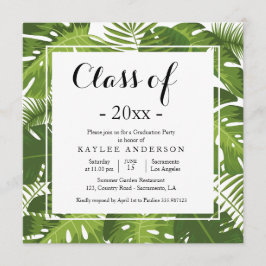 熱帯エレガント卒業パーティーの招待 招待状