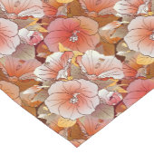 熱帯エレガント桃と白ハイビスカスの花 ショートテーブルランナー (コーナー)