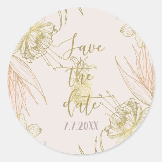 熱帯エレガント植物学フローラ保存日 ラウンドシール (正面)