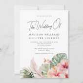 熱帯エレガント植物学フローラ結婚ズ 招待状 (正面)