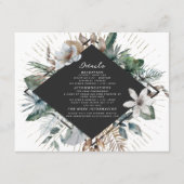 熱帯エレガント植物性ダイアモ結婚ンド詳細 エンクロージャーカード (正面)