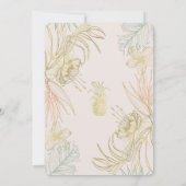 熱帯エレガント植物性フローラブライダルシャワー 招待状 (裏面)