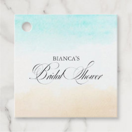 熱帯エレガント沿岸ブライダルシャワー フェイバータグ