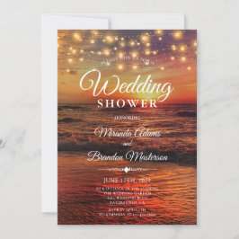 熱帯エレガント海ビーチ夏ウェディングシャワー 招待状