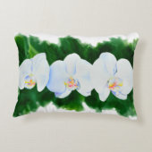 熱帯エレガント白い水の色のラン絵画ド アクセントクッション (裏面)