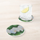 熱帯エレガント白い水の色のラン絵画ド コースター (側面)