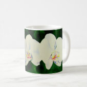 熱帯エレガント白い水の色のラン絵画ド コーヒーマグカップ (正面右)