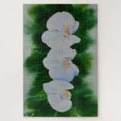 熱帯エレガント白い水の色のラン絵画ド ジグソーパズル (縦)