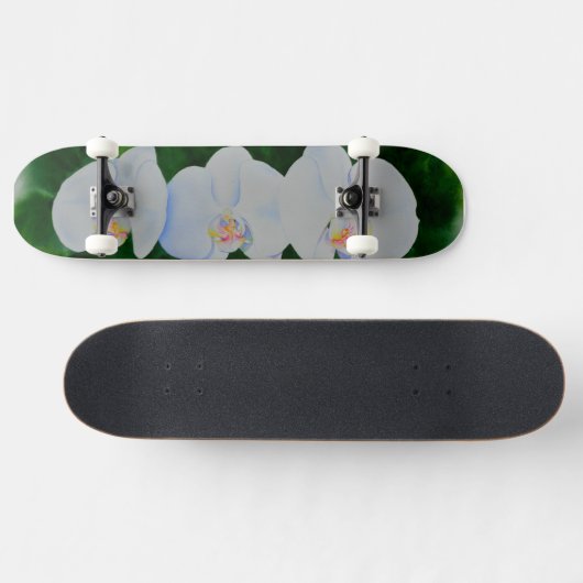 熱帯エレガント白い水の色のラン絵画ド スケートボード (横)