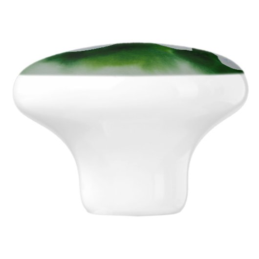 熱帯エレガント白い水の色のラン絵画ド セラミックノブ (側面)