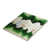 熱帯エレガント白い水の色のラン絵画ド タイル (側面)