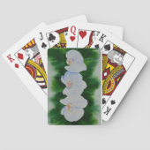 熱帯エレガント白い水の色のラン絵画ド トランプ (裏面)