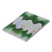 熱帯エレガント白い水の色のラン絵画ド ノートパッド (回転)